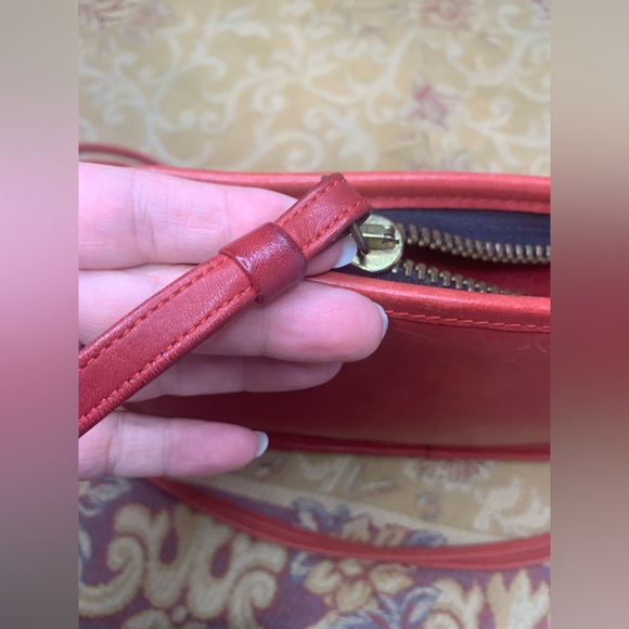 Vintage Coach Red Bonnie Cashin NYC Shoulder Bag Clutch 3418 Brass Double Strap - Picture 15 of 16